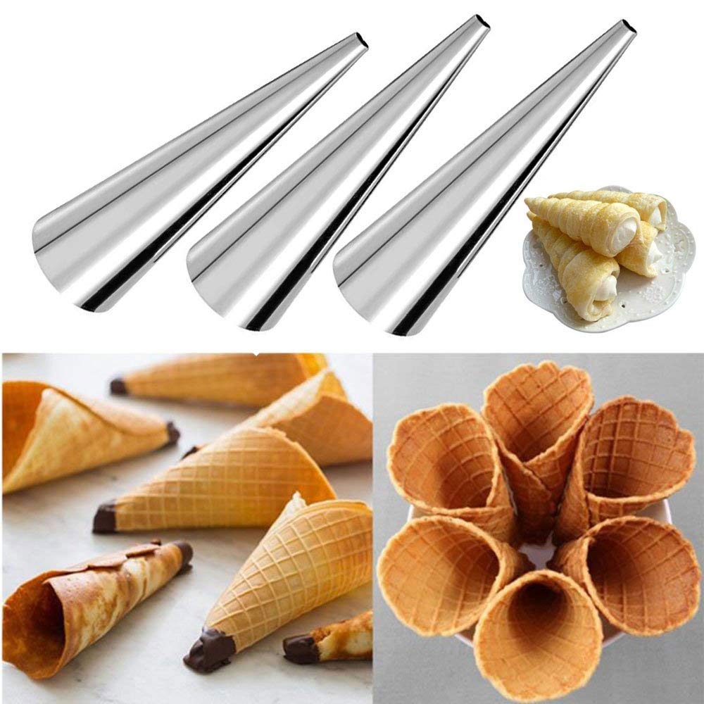 Cream Horn Molds, 4.72 Inch Large Size Cream Horn Forms Pack Of 20 Cannoli Tubes Ice Cream Mold Stainless Steel Pastry Cream Hor