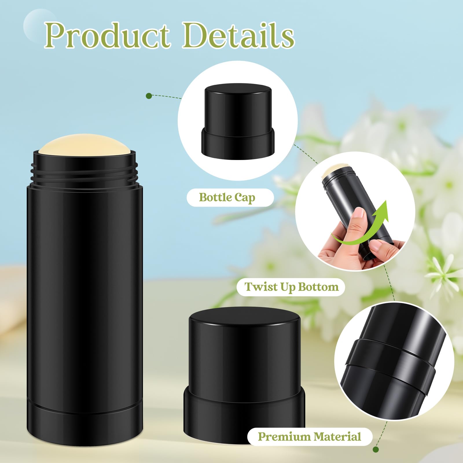 Teenyyou 30 Pcs 60Ml/2Oz Empty Deodorant Containers Twist Up Filling Bottle Refillable Plastic Deodorant Holder Tube For Homemad