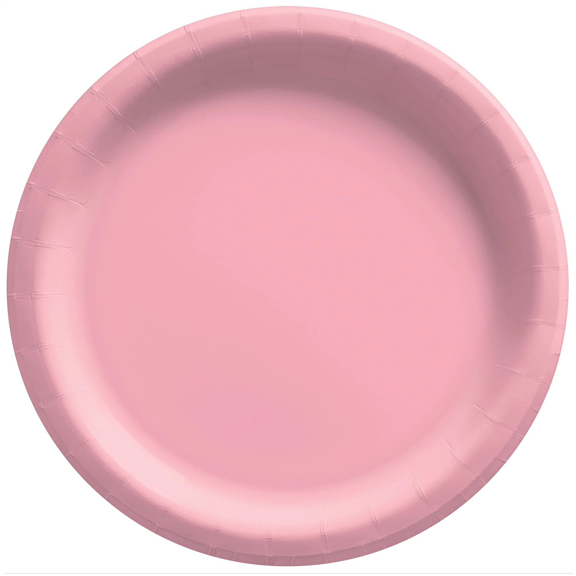 New Pink Round Paper Plates - 8.5 (50 Pc) - Sturdy & Eco-Friendly Party Essentials - Perfect For Celebrations & Events