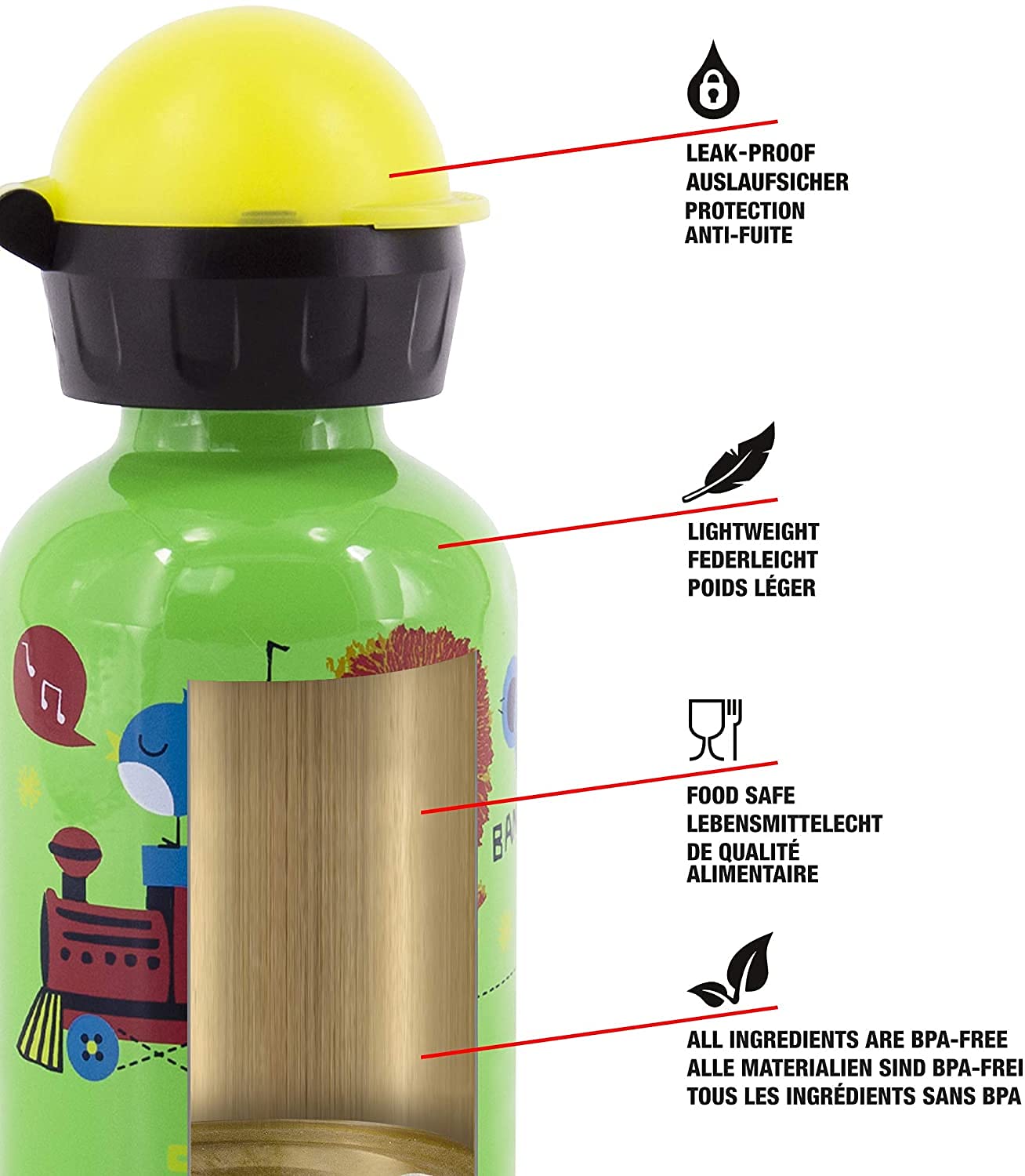 SIGG - Kids Water Bottle - Jungle Train - Leakproof - Lightweight - BPA Free - Aluminum - 10 Oz