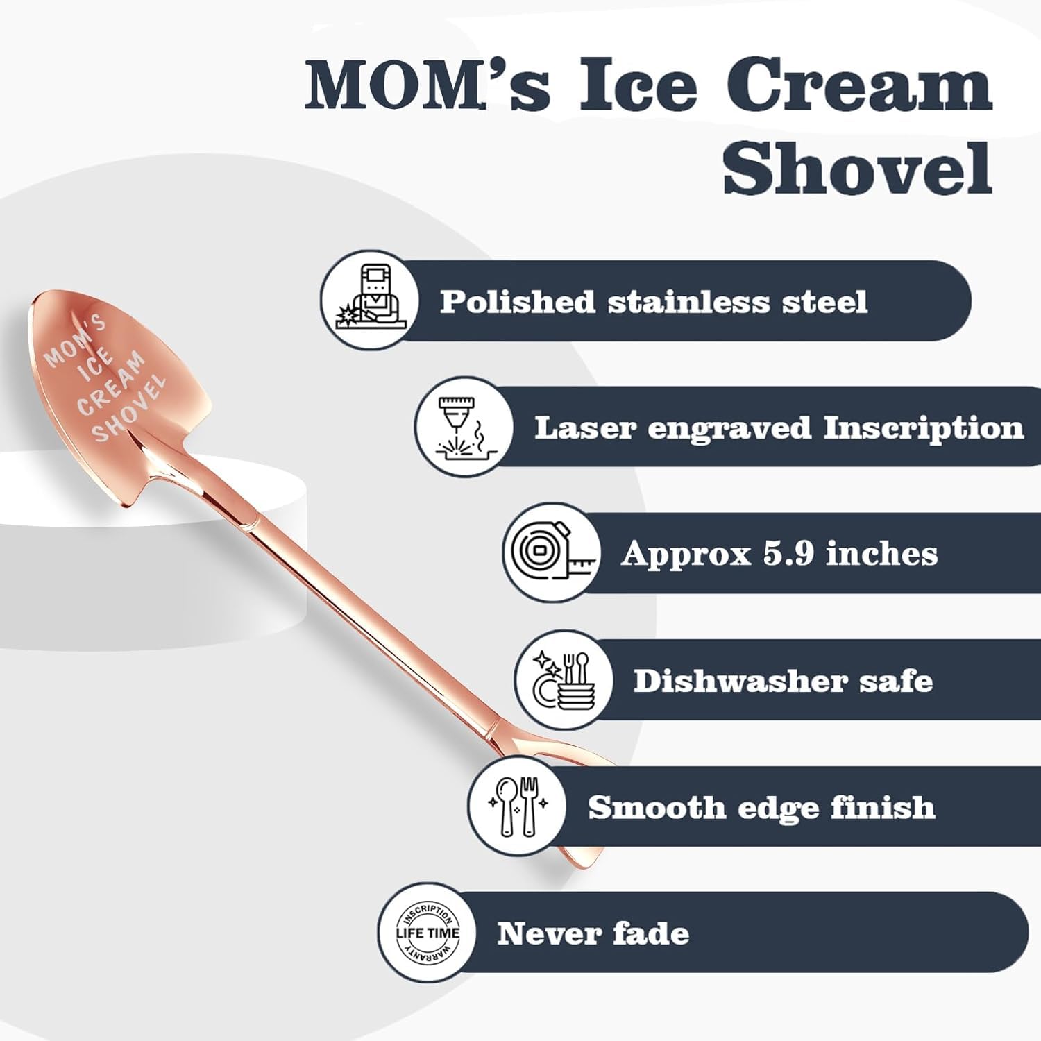 Gifts for Mom from Daughter Son Kids Mothers Day Gifts from Kids. MOM Birthday Gifts Ice Cream Spoon Scoop for Ice Cream Lovers,