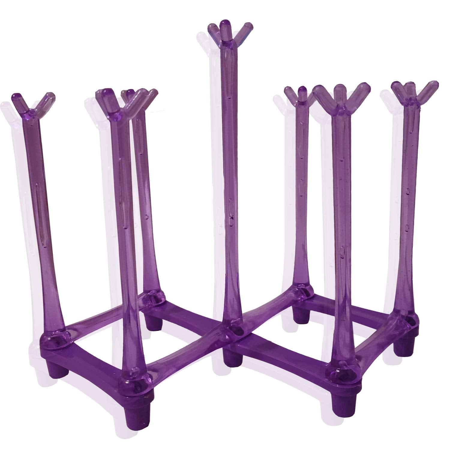 Pruple Retractable Cup Drying Rack Drinking Glass And Sports Bottle Drainer Stand Plastic Bag Dryer For Kitchen Dish Drainer Wit