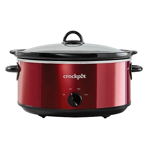 Crock-Pot Scv700Krnp Large 7 Quart Capacity Versatile Food Slow Cooker Home Cooking Kitchen Appliance, Red
