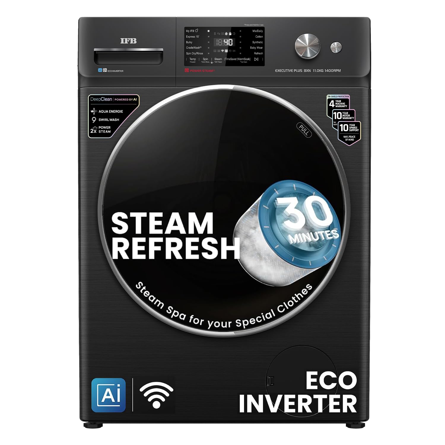 Ifb 11 Kg 5 Star, Deepclean, Ai Powered, Wifi, Fully Automatic Front Load Washing Machine (Executive Plus Bxn 1114Kh, Powersteam