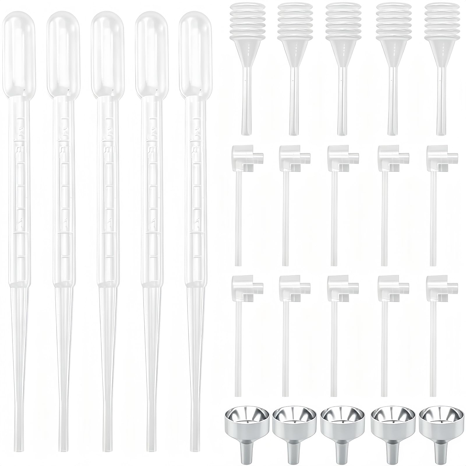 25PCS Perfume Refill Tool Kit, Perfume Dispenser Pump Transfer Tools, Replacement Pump, Funnel, Pipettes & Dropper for Travel Re