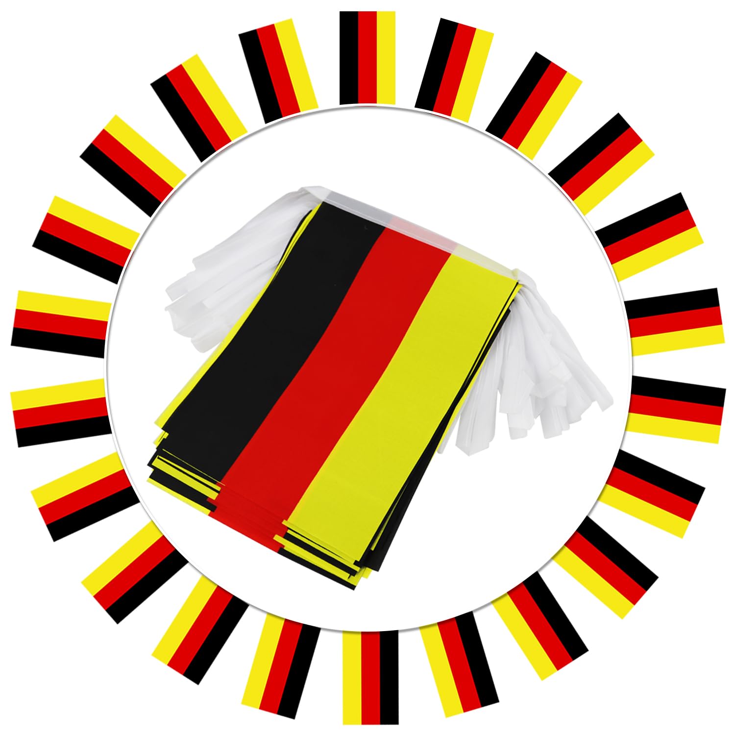 Germany String Flag Pennant Banner - 38 Flags, 42 Feet Small Mini German Flags Bunting Banner For Country Decoration, School, Pa