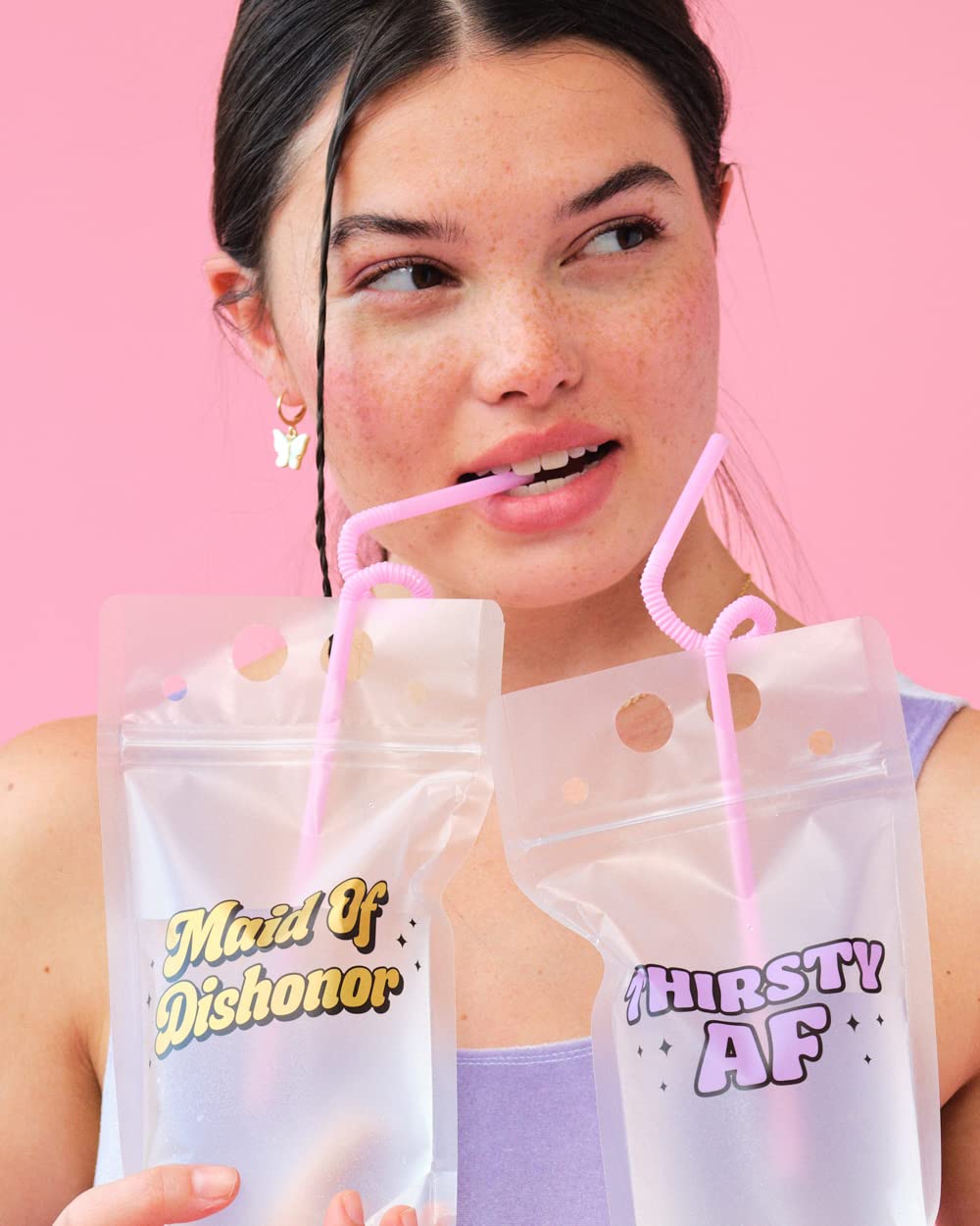 Xo, Fetti Bachelorette Party Drink Pouches - 16 Count | Bachelorette Party Cups, Bridesmaid Names Decorations, Maid Of Dishonor