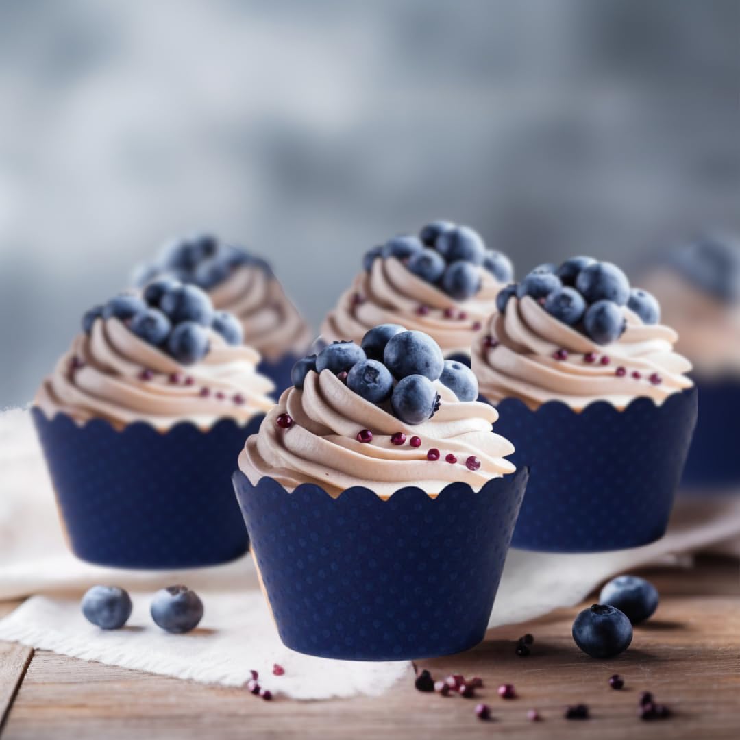 Dress My Cupcake Standard Navy Blue Cupcake Wrappers  Set of 100