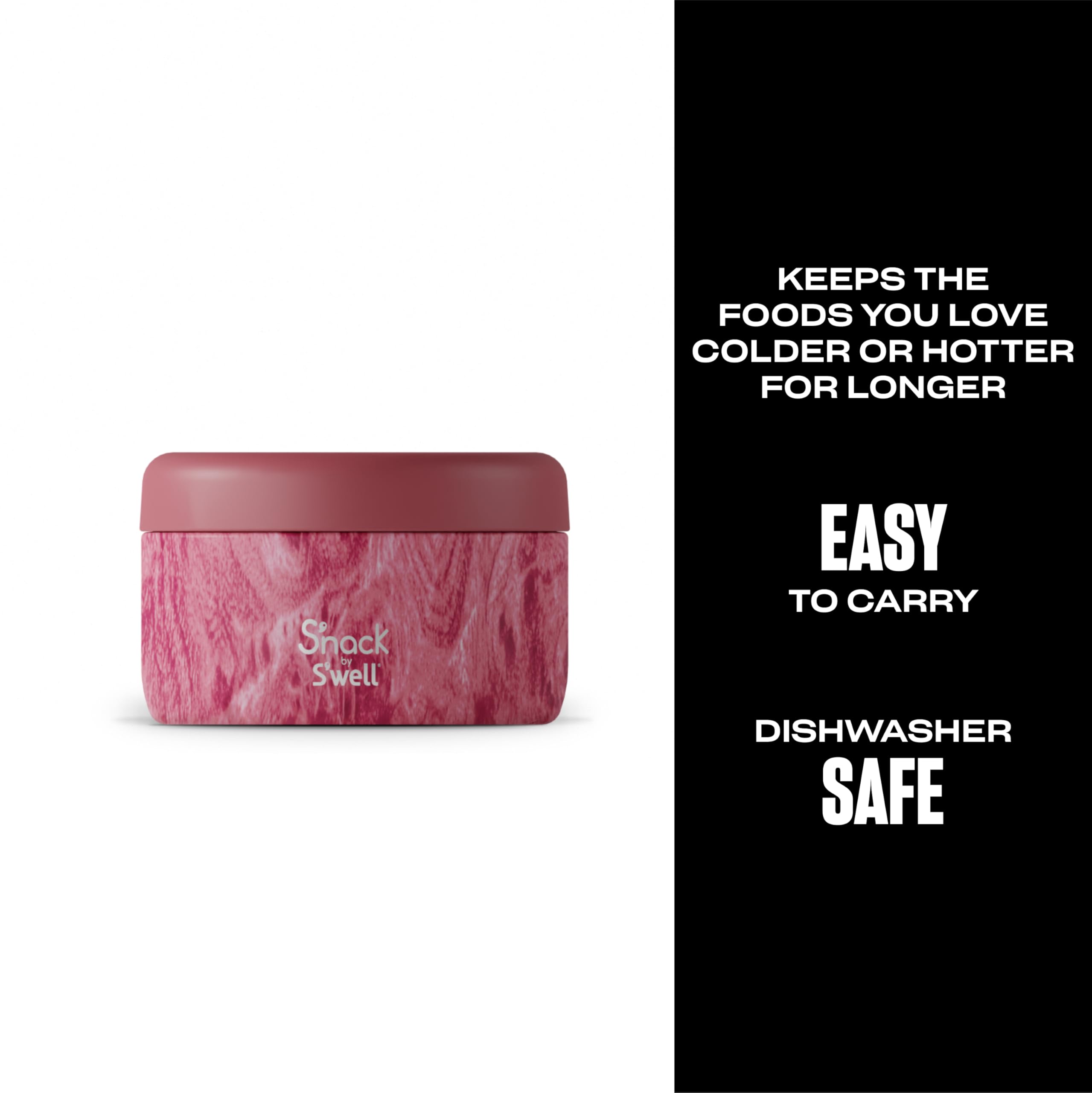 S'Well S'Nack Stainless Steel Food Container - 10 Oz - Rose Arbor - Double-Layered Insulated Bowls Keep Food Cold For 10 Hours A