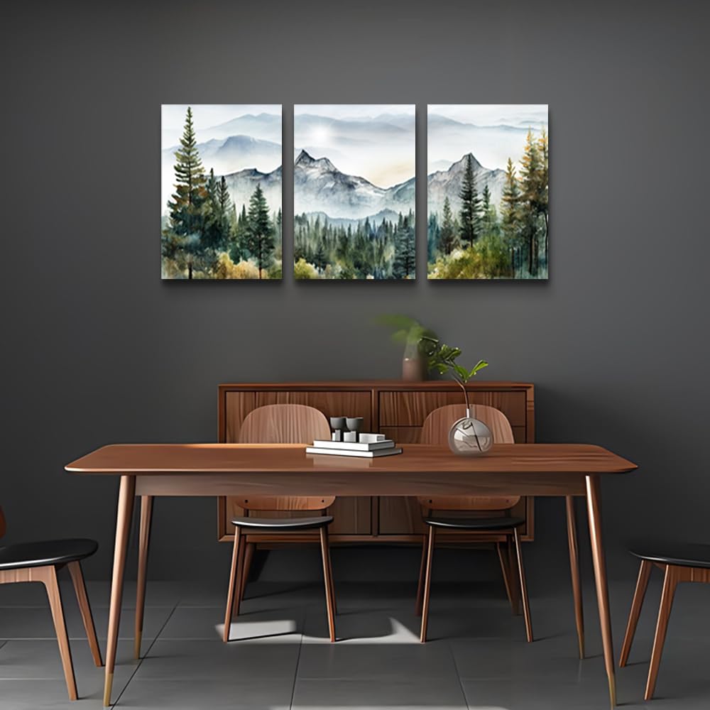 Mhartk66 Wall Art For Living Room Modern Wall Decor For Bedroom Office Decor Abstract Mountain Forest Landscapes Ink Painting 3