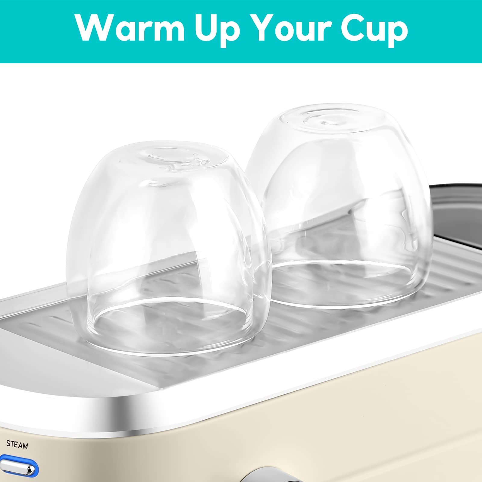 Casabrews Espresso Machine 20 Bar, Espresso Maker With Milk Frother Steam Wand, Stainless Steel Espresso Coffee Machine With 34O