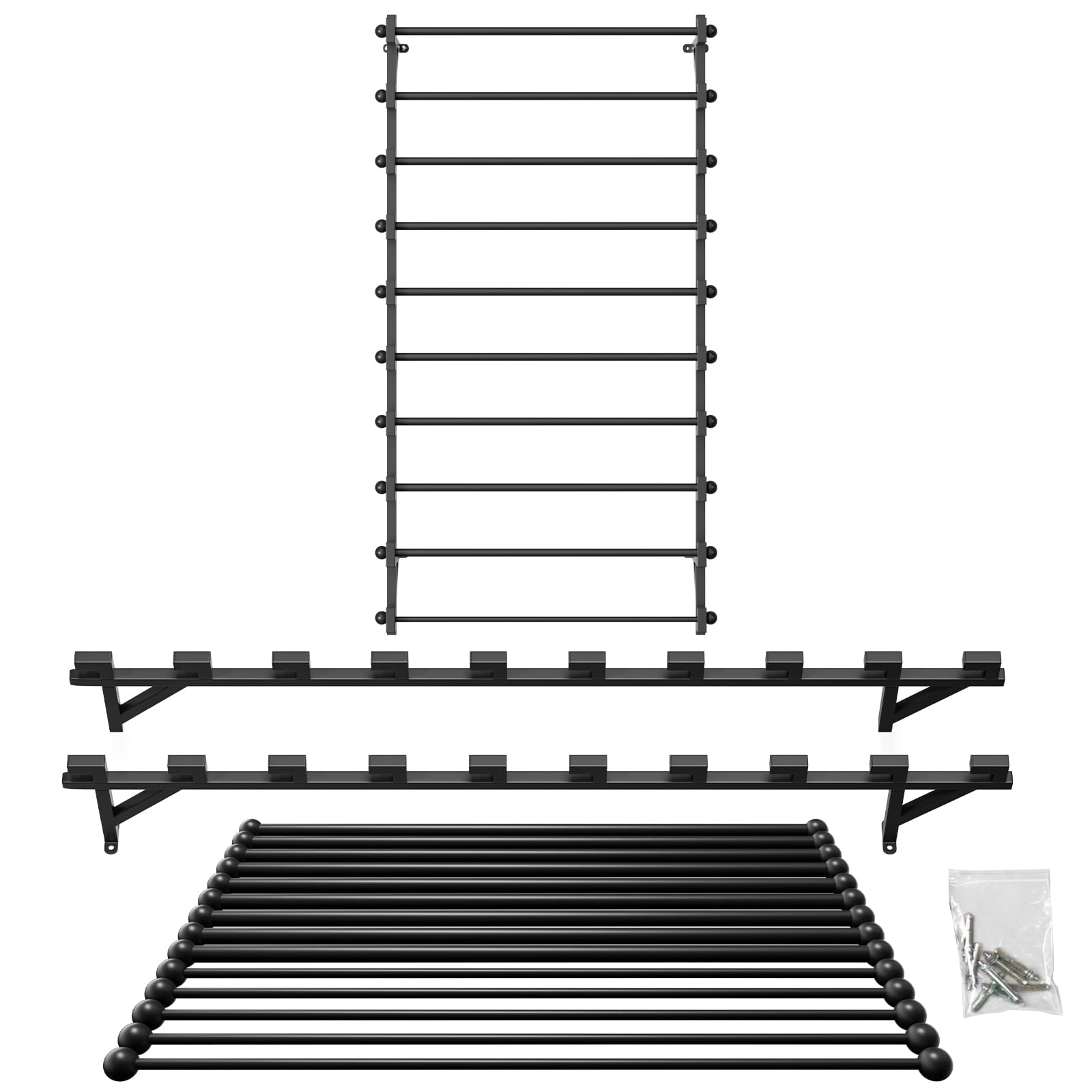 Fwtxzter Wall Mounted Display Rack, 10-Layer Wall Wrapping Paper Ribbon Organizer For Flower Shop, Tie Scarf Rack Belt Towel Hol