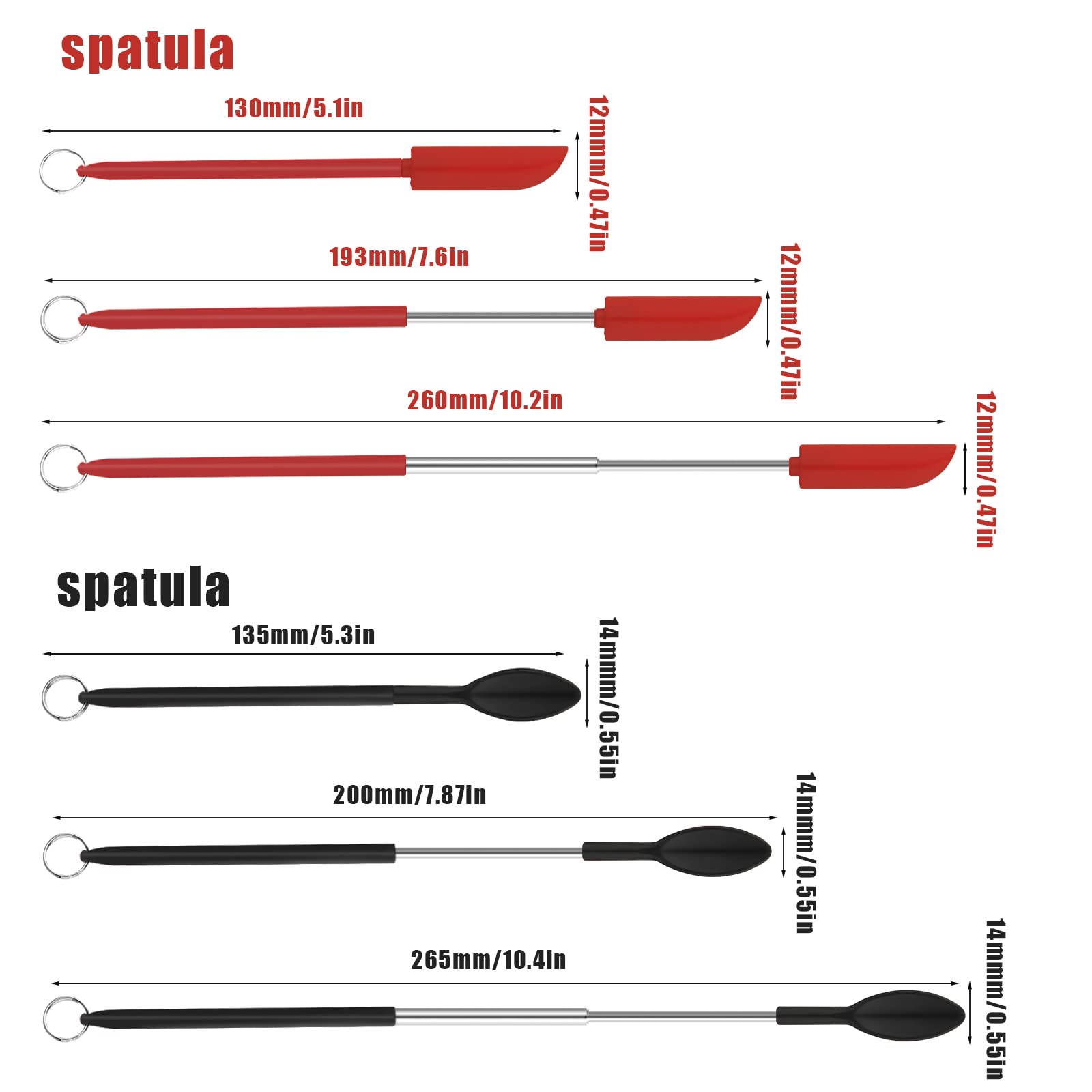 Savita Spatula And Spoon Sets Silicone, 2Pcs Telescopic Spatula 2Pcs Scooping Spoon Silicone Spatula Sets With Hanging Buckle Te
