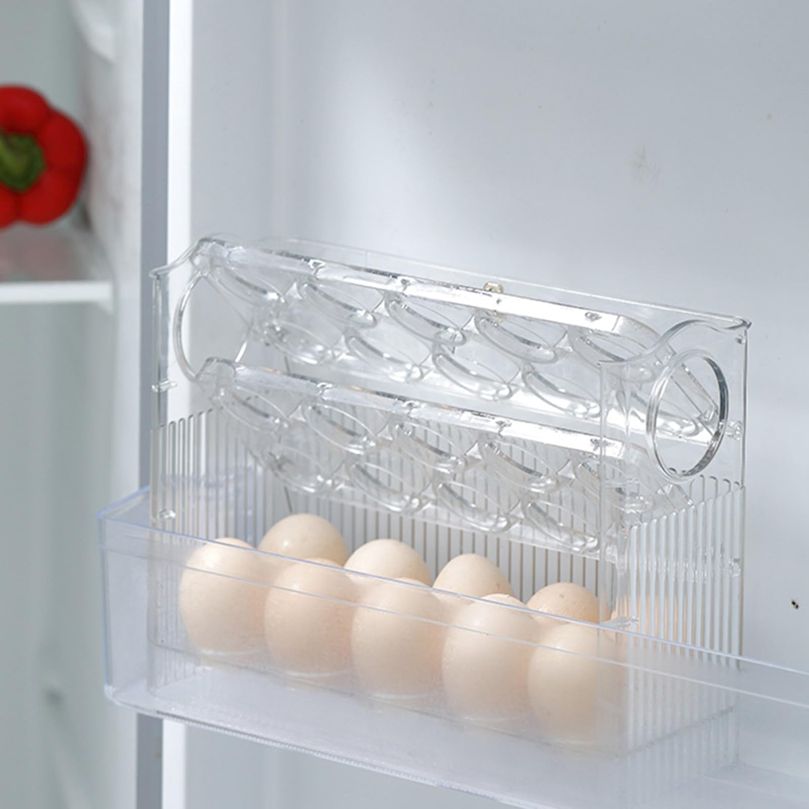 MosQuick 30 Egg storage box for fridge Auto Flip Design egg holder for kitchen egg storage box durable Egg Tray for Fridge Perfe