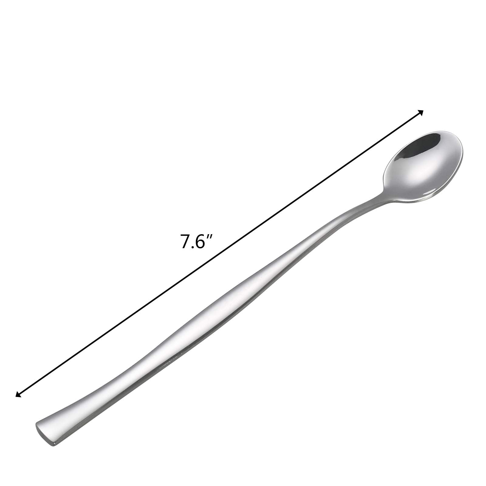 Xowine 12-Piece Long Tea Spoon, Stainless Steel Long Handle Spoons, F