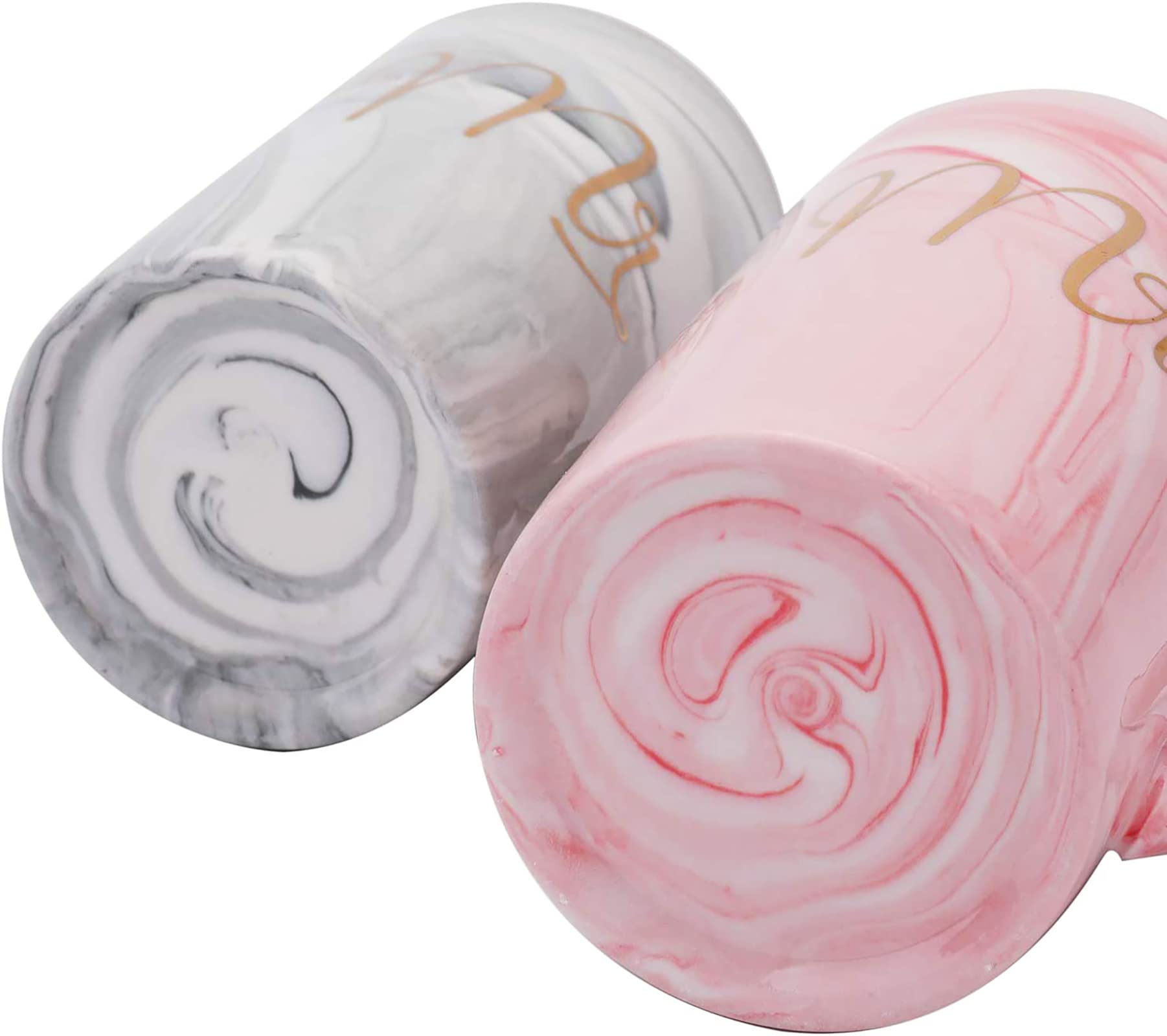 Yesland 13.5 Oz Mr And Mrs Coffee Mugs, Wedding Gifts For Couple/Bride And Groom, Ceramic Marble Cups For Bridal Shower Engageme