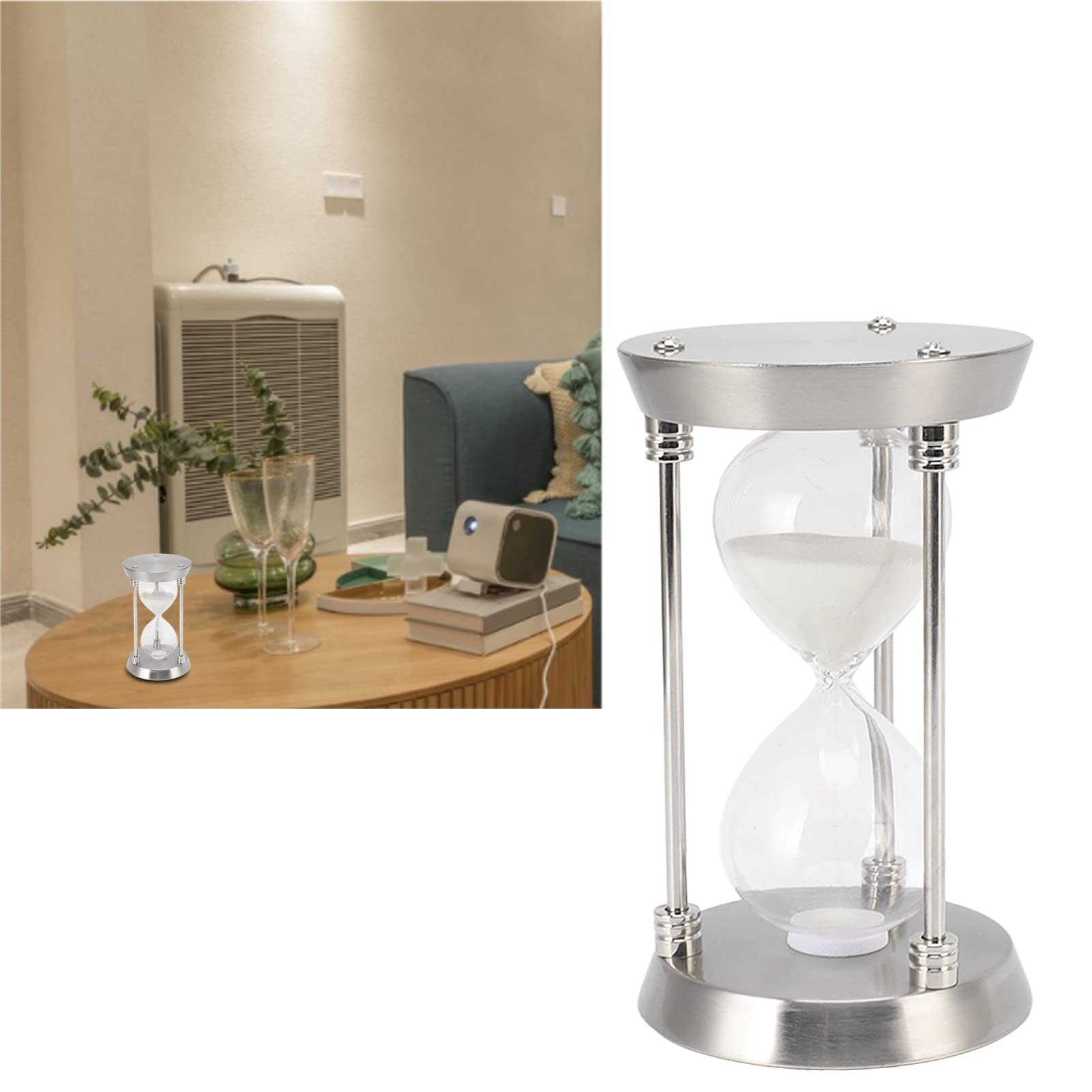 Fdit Metal Empty Hourglass Sand Timer Set Frame Sand Timer Clock Vintage High Glossy Sandglass Clock For Wedding Home Desk Offic