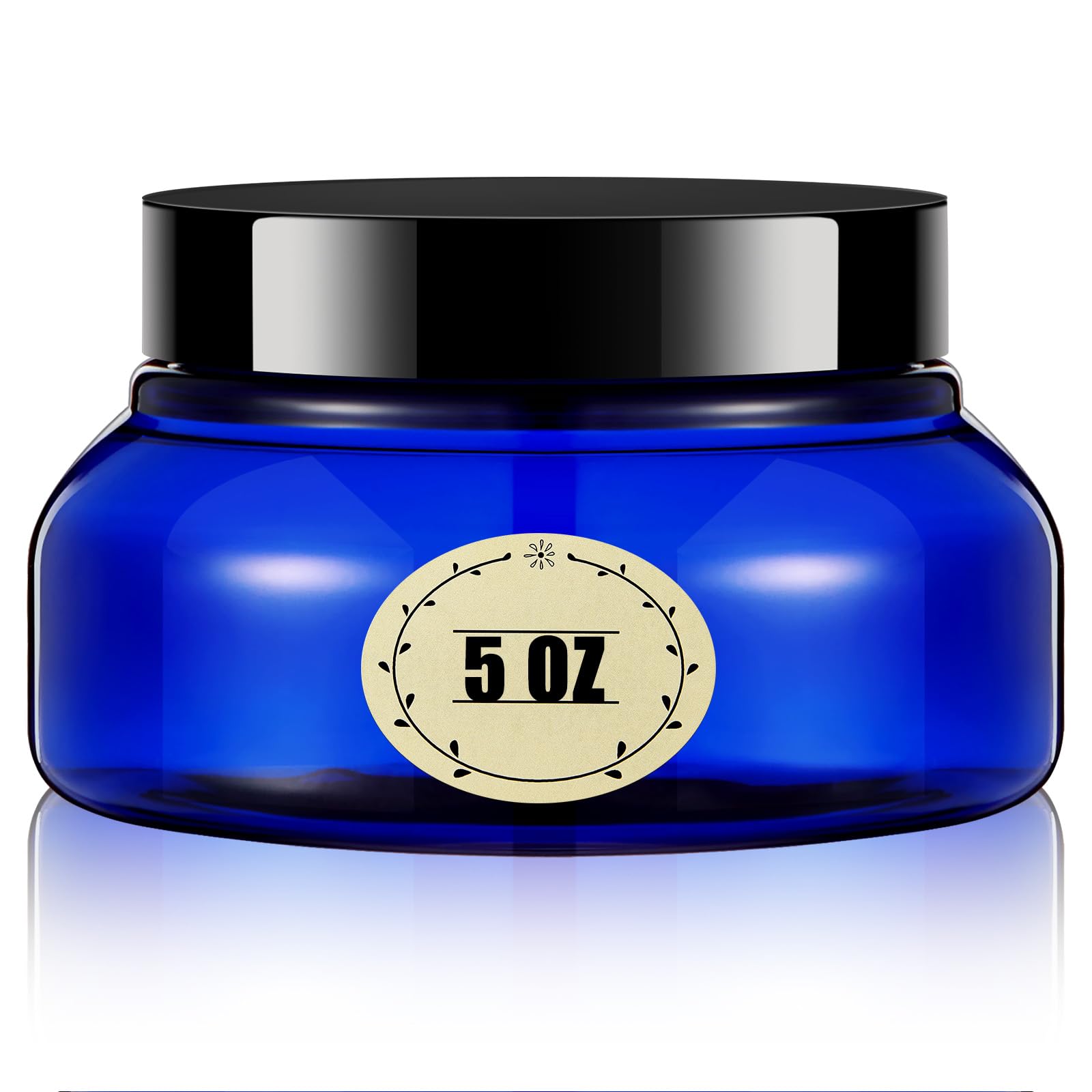 Plastic Containers with Lids Labels,5 oz,Blue, Black