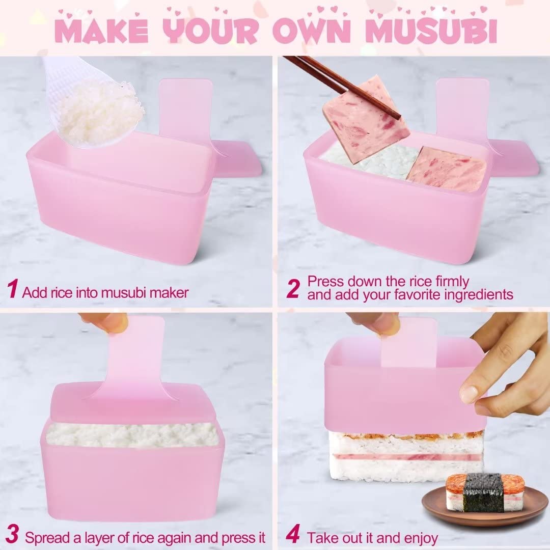 Onigiri Mold, 3 Pack Rice Mold Musubi Maker Kit, Musubi Maker Press, Classic Triangle Rice Ball Mold Maker Sushi Mold For Kid Lu