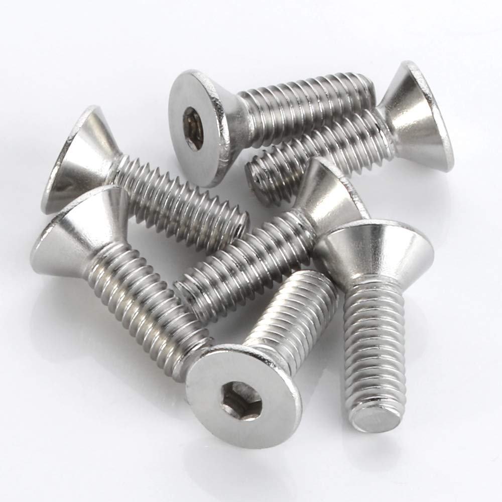 14-20 X 1-14 Flat Head Socket Cap Screws, Allen Socket Drive, Stainless Steel 18-8 (304), Full Thread, Bright Finish, 25 Pcs