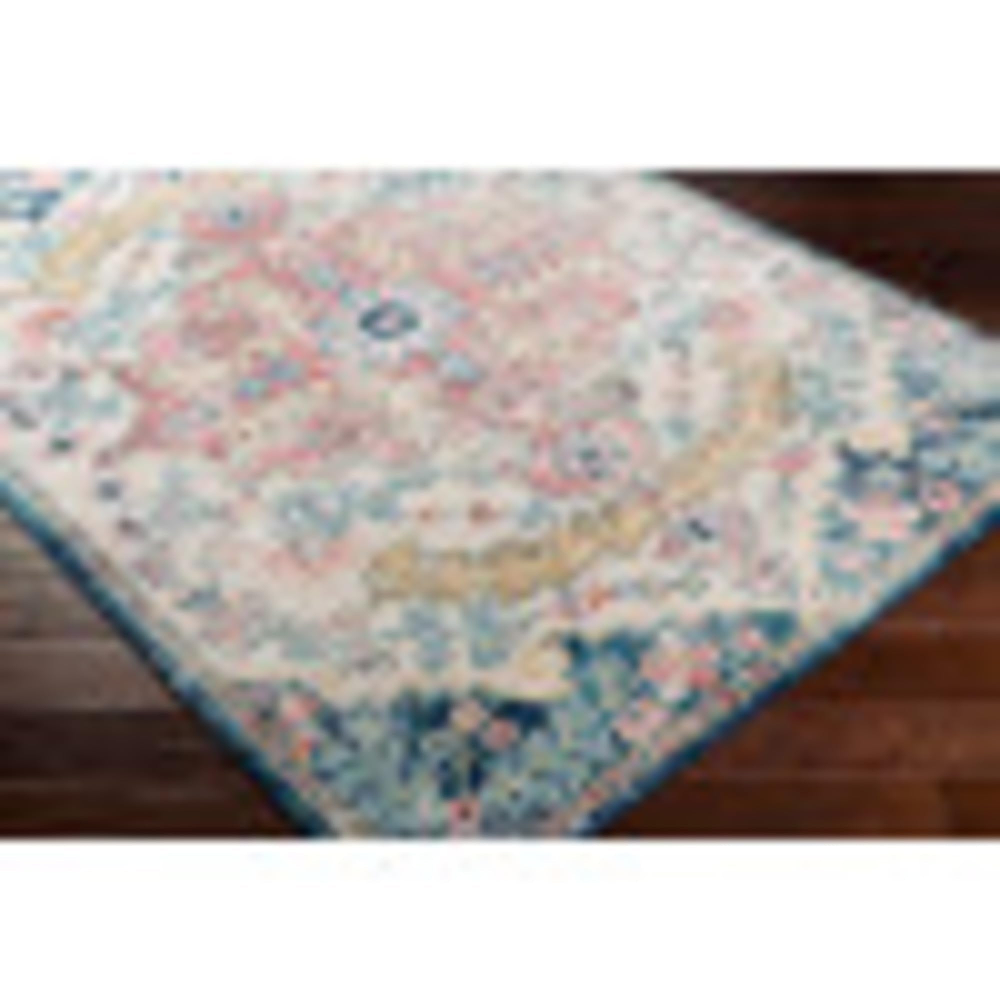 Livabliss Area Rugs - 3x7 Odelia Vintage Boho Aqua Burgandy Blue Runner Area Rug for Living Room Bedroom - Floral Medallion Stai