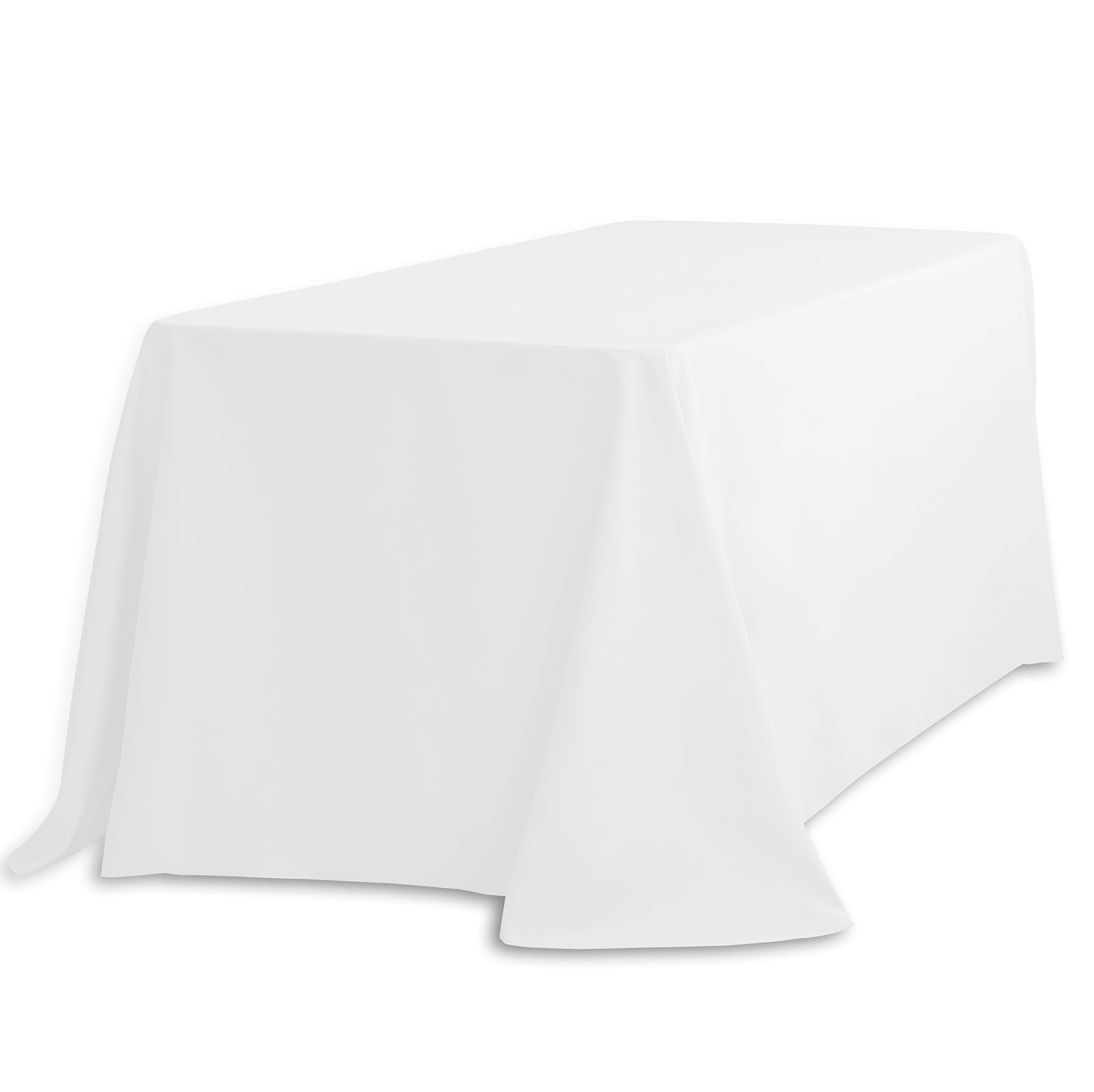 Linentablecloth 90 X 132-Inch Rectangular Polyester Tablecloths (White, 2)