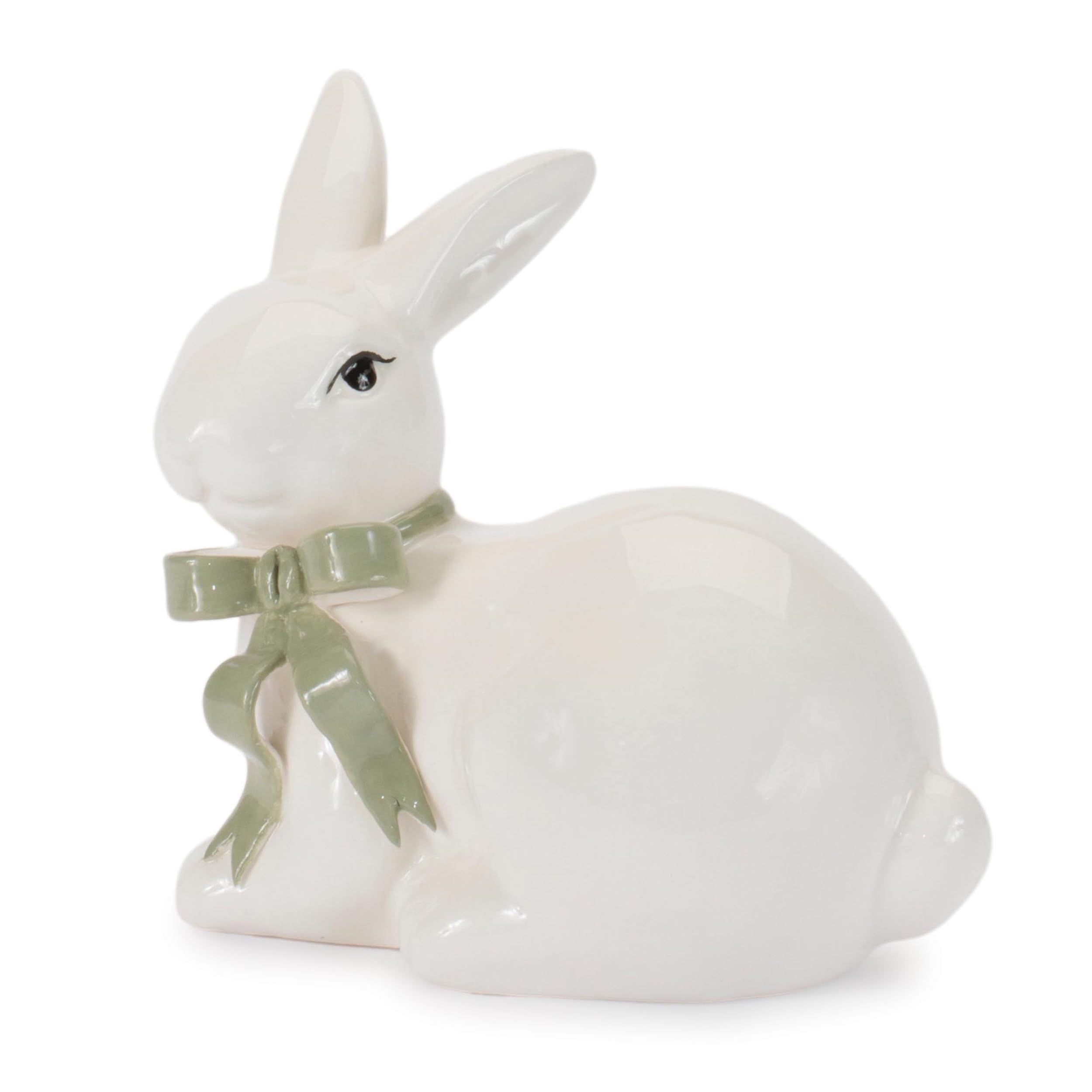Rabbit w/Bow (Set of 2) 4.5H Dolomite