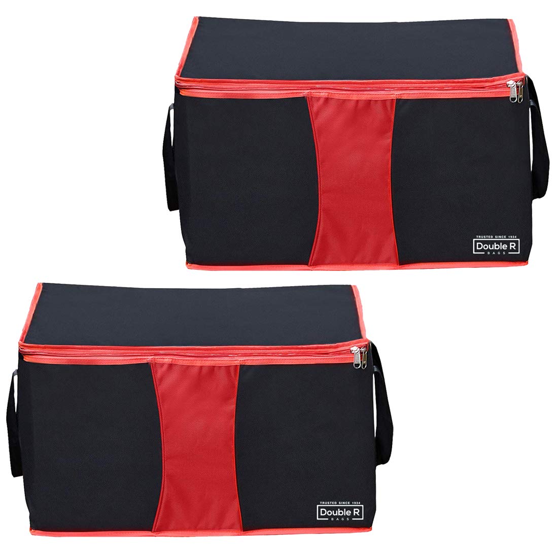 Double R Bags Large Under Bed Clothes Blankets Storage Bag / Toy Storage Organizer For Kids With Zipper Closure (Pack Of 2)