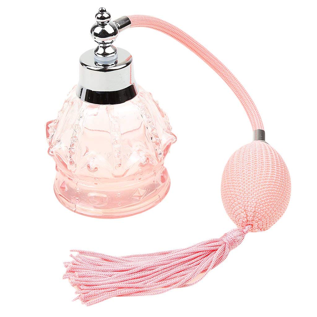 YangLand 1pcs 100ml Glass Empty Refillable Perfume Spray Bottle, Vintage Refillable Perfume Spray Empty Glass Bottle Atomizer Di