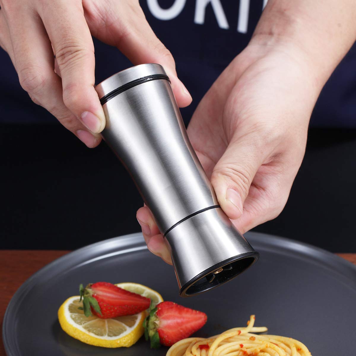 Kyraton Salt And Pepper Shakers, Stainless Steel Salt And Pepper Grinders Refillable Pepper Grinder, Pepper Mill, Salt Grinder,