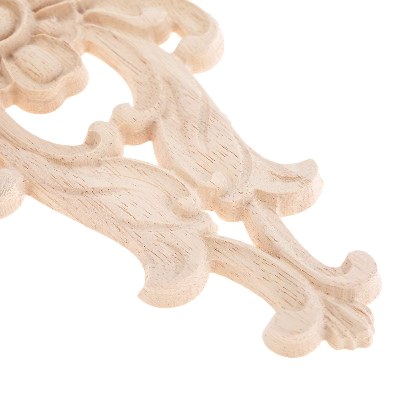 MUXSAM 4-Pack Wood-Carved Furniture Applique Onlay 27x14cm/10.63''x5.51''  Center Flower Decal for Cupboard Dresser Cabinet Chest Bed Door Wall Wardrobe Ceiling