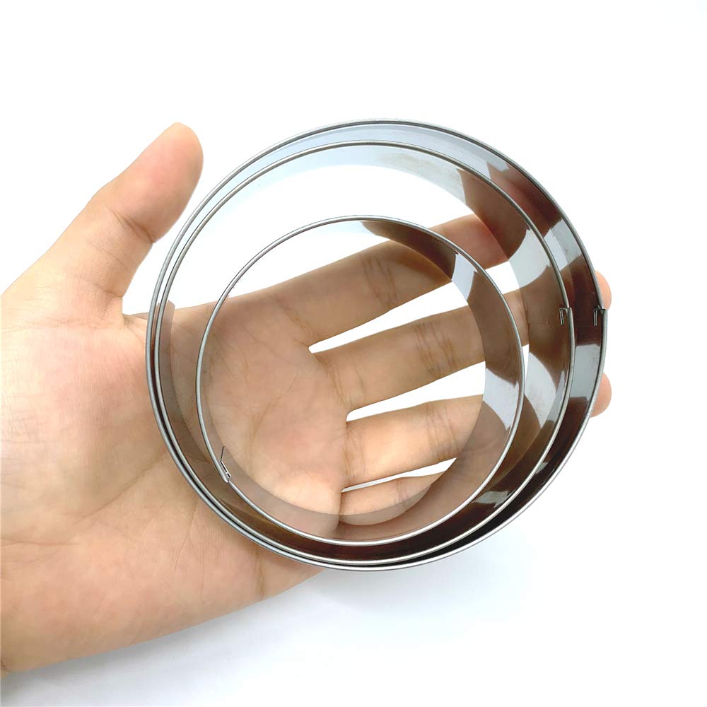 Liliao Round/Circle Cookie Cutters - 3 Various Size - Large: 4 Inches, Medium: 3.6 Inches And Small: 3 Inches - Stainless Steel