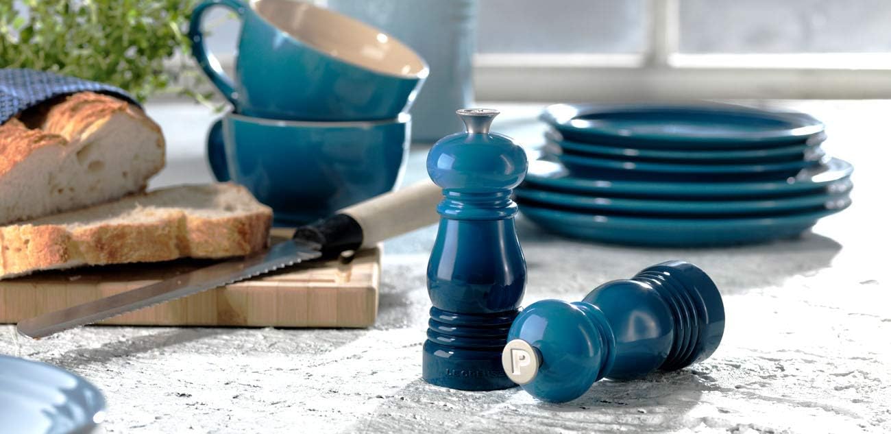 Le Creuset Petite Salt and Pepper Mill Set  5'' x 2'' each  Caribbean  Small