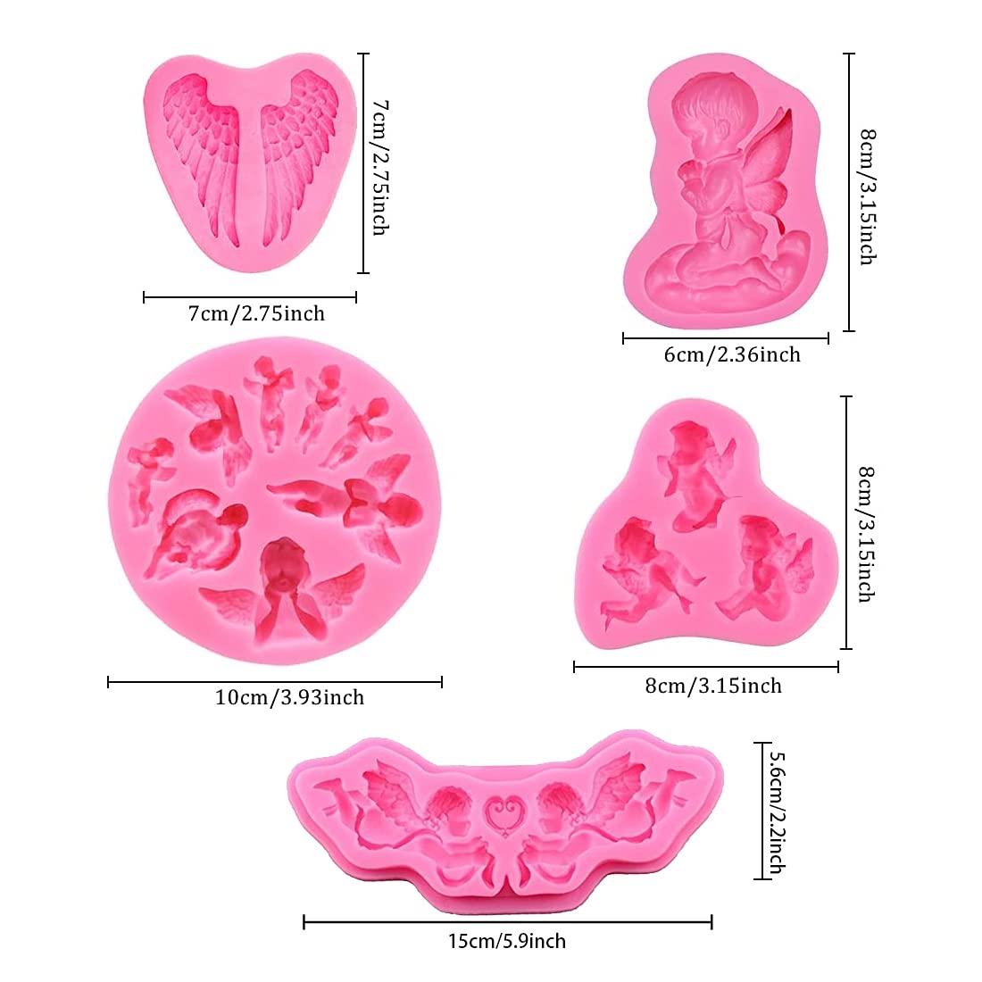 Cestony Mini Angel Baby Silicone Molds For Diy Cake Fondant Biscuit Cookies Sugar Pudding Chocolate Hard Candies Dessert Decor C