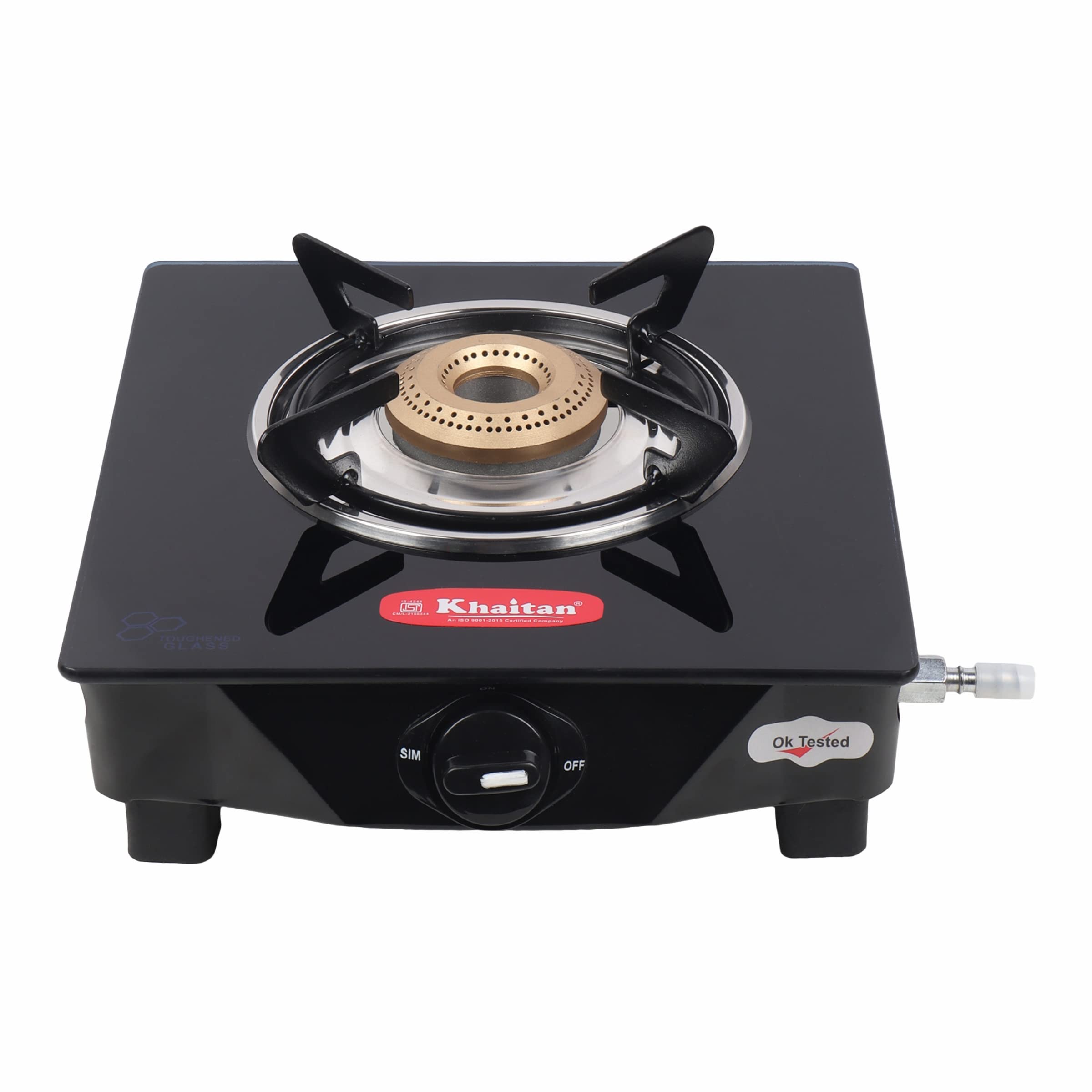 Khaitan 1B Gio Black Toughened Glass Manual Gas Stove (1 Burners)