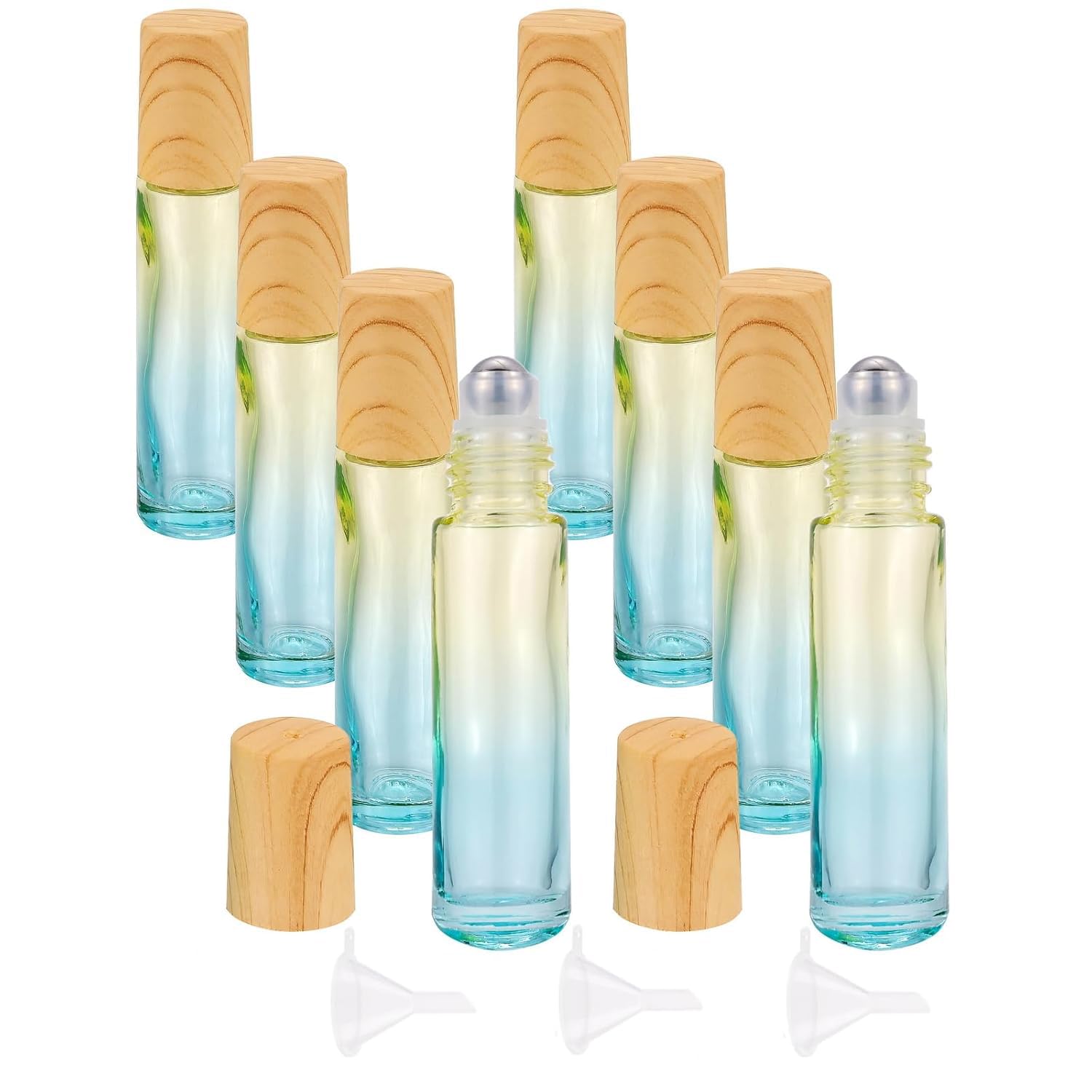 Newzoll 8Pcs 10mL(1/3 oz) Glass Roller Bottles for Essential Oils