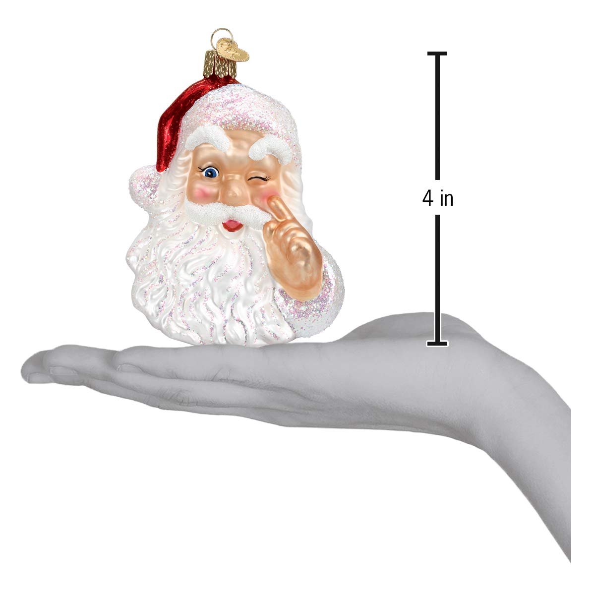 Old World Christmas Night Before Christmas Santa Glass Blown Ornament for Christmas Tree, Handcrafted Holiday Decoration, Santa