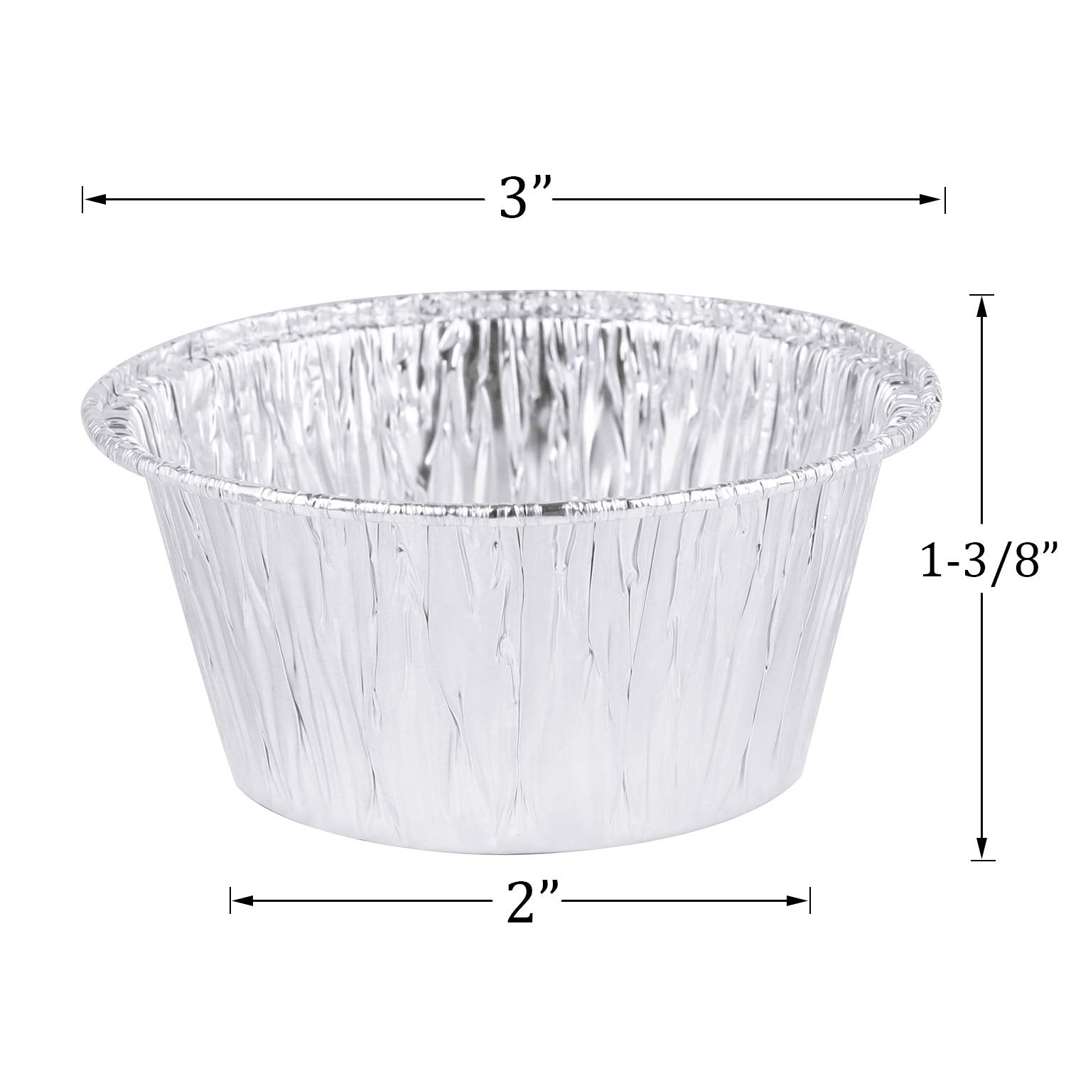 Kingrol 300 Pack Aluminum Foil Ramekins, 4 Oz Disposable Baking Cups For Tart, Cupcake, Souffle, Appetizer
