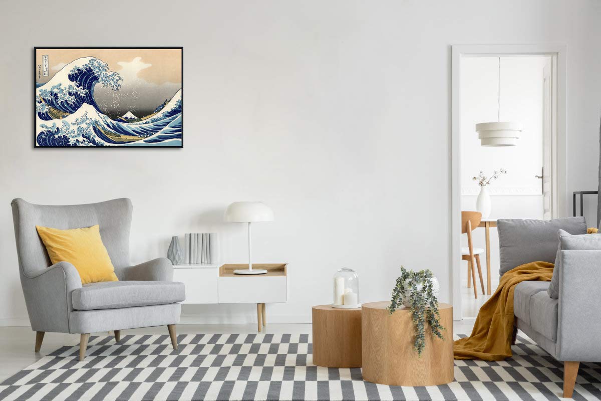 Wieco Art Framed Art Great Wave Of Kanagawa Katsushika Hokusai Giclee Canvas Prints Wall Art Abstract Seascape Paintings For Liv