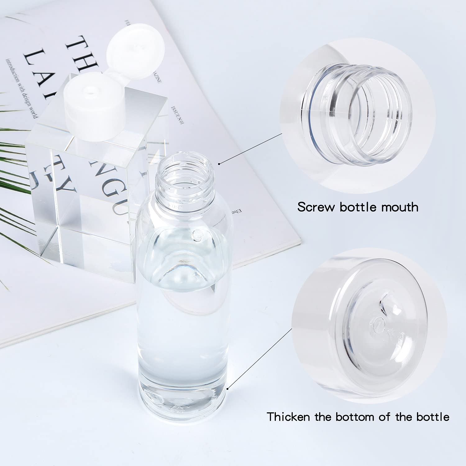 Trendbox 4oz Clear Plastic Empty Bottles with Flip Cap -BPA-Free Travel Containers for Shampoo, Lotions, Liquid Body Soap and Ma