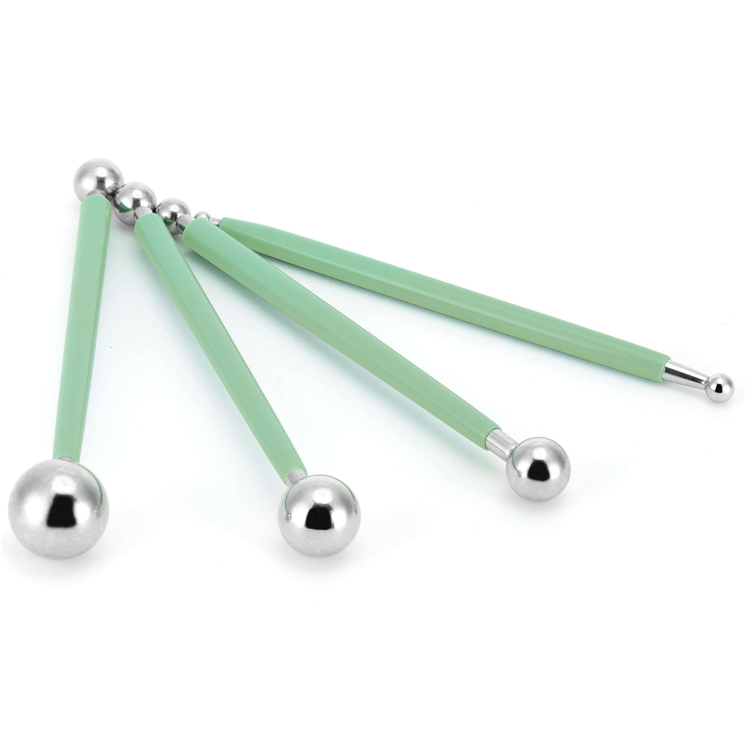 Ailaxq Cake Decorating Metal ball Fondant Tool  Fondant Cake Pan Flower Decorating Clay Flower Sugar Craft Ball Model DIY Tool (Light green)
