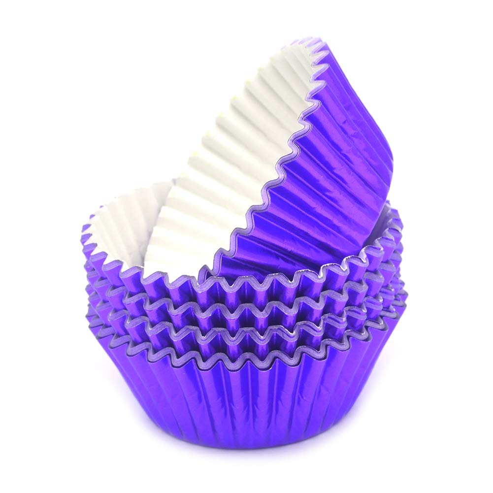 Mombake Standard Purple Foil Cupcake Liners Muffin Baking Cups For Party And More, 100-Count