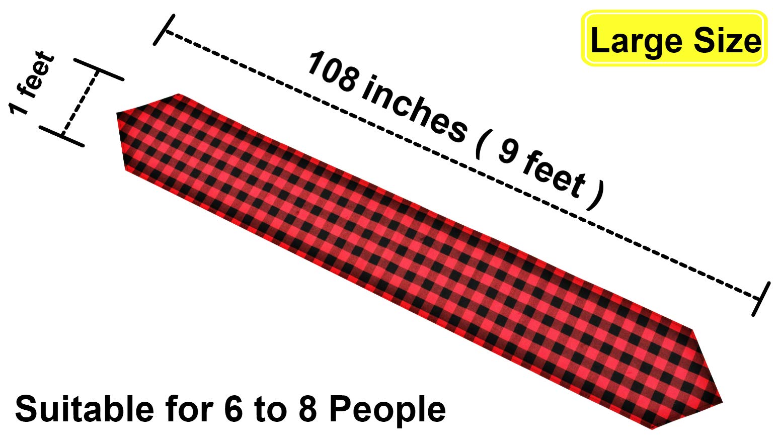 3 Pack Buffalo Check Table Runners Red and Black Plaid Table Runner for Christmas Dinner  Lumberjack Party  Outdoor or Indoor Gatherings Table Home Decorations 12''x108''