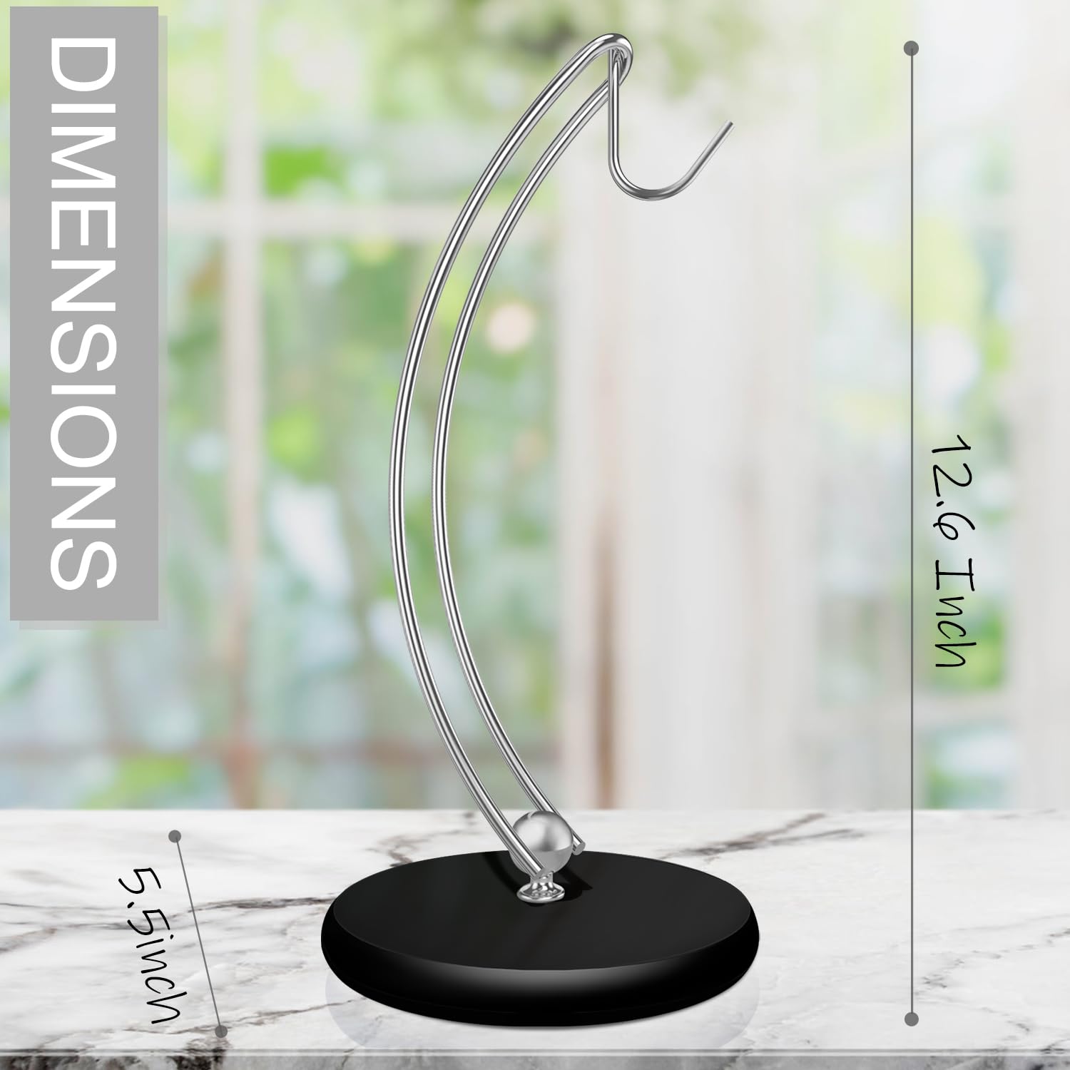 Signice Banana Holder Stand - Newest Patented Modern Banana Tree Hanger with Wood Base Stainless Steel Banana Rack for Home Kitc