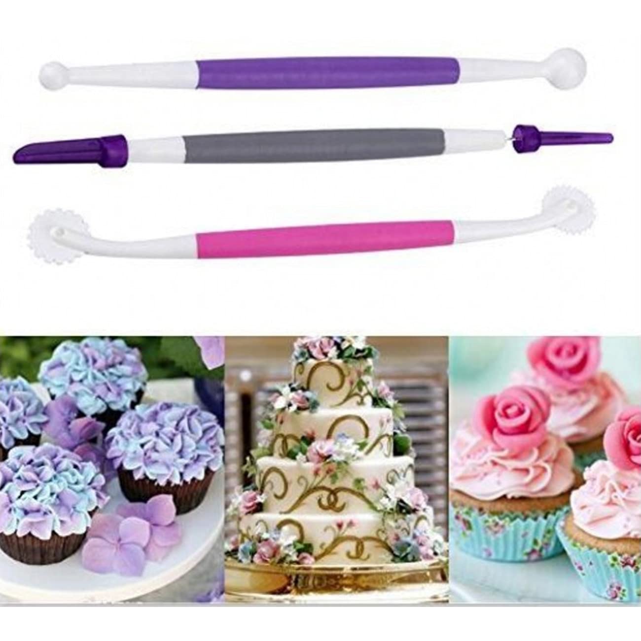 Yqboom 5 Pieces Cake Decorating Tool Set Cake Decoration Brushes Fondant Gum Paste Tools For Cake Cookie Fondant Decoration