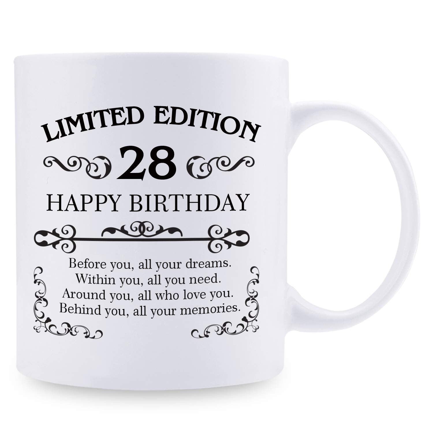 Aiyaya 28Th Birthday Gifts For Women Men - 11 Oz Coffee Mug - 28 Year Old Present Ideas For Son, Daughter, Sister, Brother, Frie