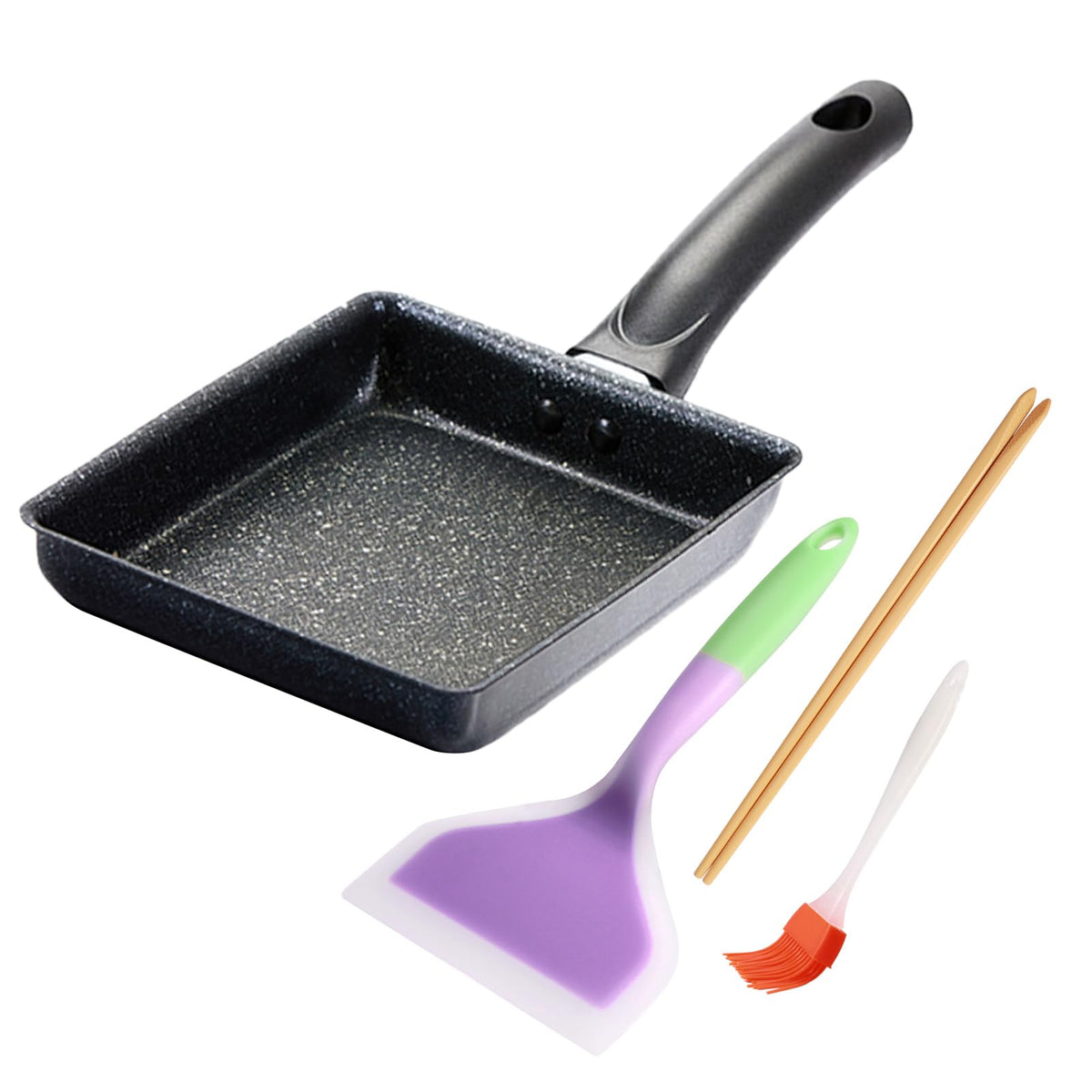 Loqjss Tamagoyaki Pan Non Stick Japanese Omelette Pan,Cast Iron Rectangle Tamago Pan Small Frying Pan, Tamagoyaki Eggs Pan - Ome