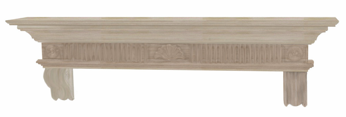 Pearl Mantels 416-72 Devonshire Wood Fireplace Mantel Shelf, 72 Inch, Unfinished