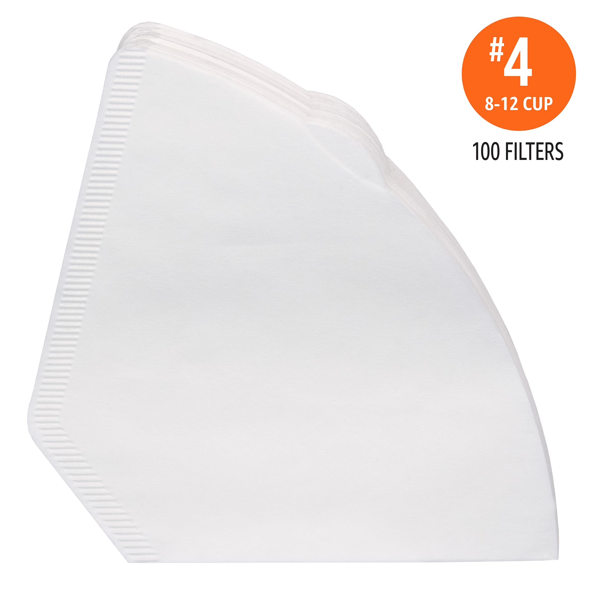 Amazon Basics Number 4 Cone Coffee Filters For 8-12 Cup Coffee Makers, White, 100 Count