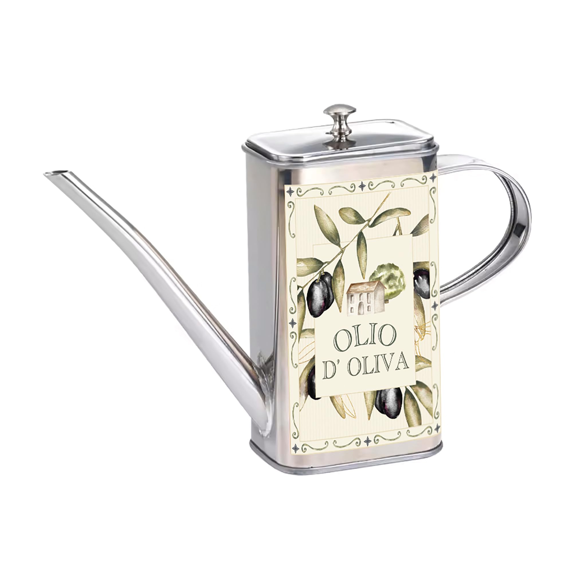 Fox Run Stainless Steel Olive Oil Dispenser With No Drip Spout, 16 Ounces